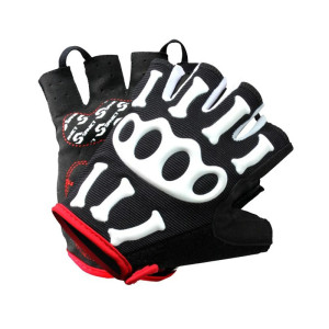 Gants Tête de Mort demi-doigts Cyclisme VTT Design Squelette