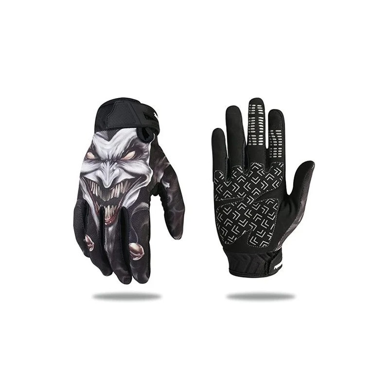 Paire de Gants Tête de Mort de Moto Design Joker Hurlant "Sensitive Touch"