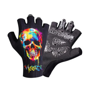 Gants de cyclisme Tête de Mort Crâne Speed Gant demi-doigt - coussinets en silicon !