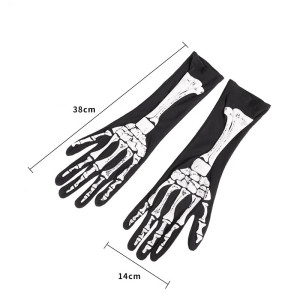 dimensions Paire de Gants Mi-Longs Tête de Mort MItaines Cosplay