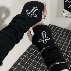 Gants mitaines Gothique pour femmes motif Croix