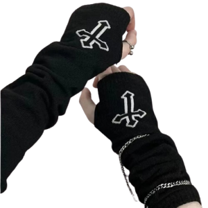 Gants mitaines Gothique pour femmes motif Croix