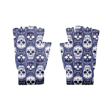 Gants sans doigts Crânes Méxicains pour femme