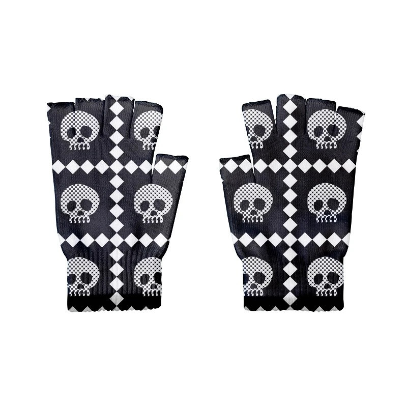 Gants sans doigts Crânes Skulls Encorsellés pour femme