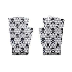 Gants sans doigts Crânes Pirate Jolly Rogers pour femme