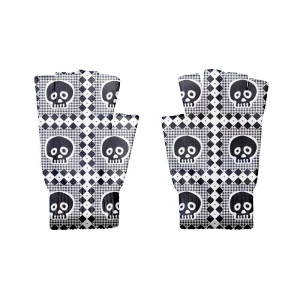 Gants sans doigts Crânes Skulls Fous pour femme