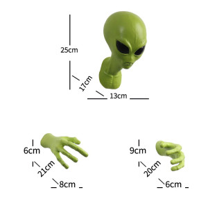 dimenions Décoration Tête de Mort Tête et Mains d'Alien - idéal pour casue Audio ou autres...