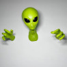 Décoration Tête de Mort Tête et Mains d'Alien - idéal pour casue Audio ou autres...vert