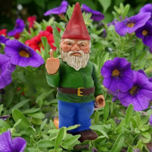 Magnifique Figurine Nain de Jardin "FUCK OFF" doigt d'honneur