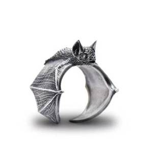 Bague Gothique Chauve-Souris Argent
