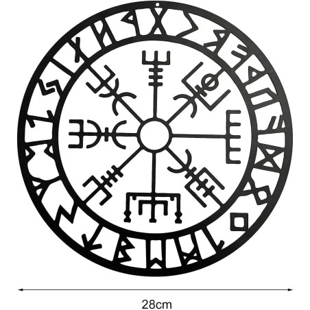 LES DIMENSIONS Décoration Viking Rune Viking en métal - 28 cm