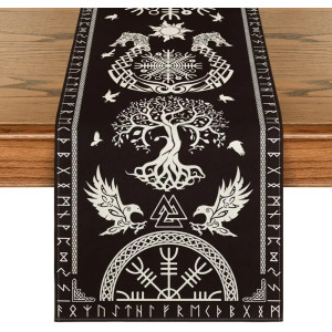 Chemin de table Viking en Lin Noir