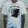 Magnifique T-shirt Tête de Mort Faucheuse "Free Your Mind"