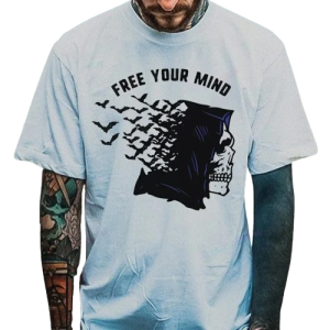 T-shirt Tête de Mort Faucheuse "Free Your Mind"