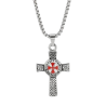 Pendentif Croix des Templiers en Argent avec Motif Celtique