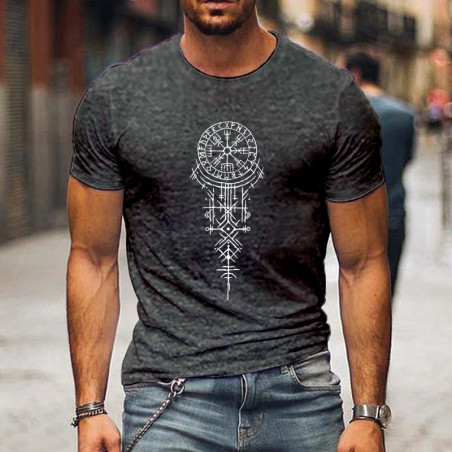 T-shirt Viking Design Rune Viking couleur gris clair