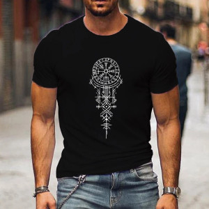 T-shirt Viking Design Rune Viking couleur noir