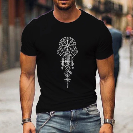 T-shirt Viking Design Rune Viking couleur noir