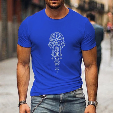 T-shirt Viking Design Rune Viking couleur bleu foncé
