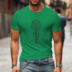T-shirt Viking Design Rune Viking couleur vert