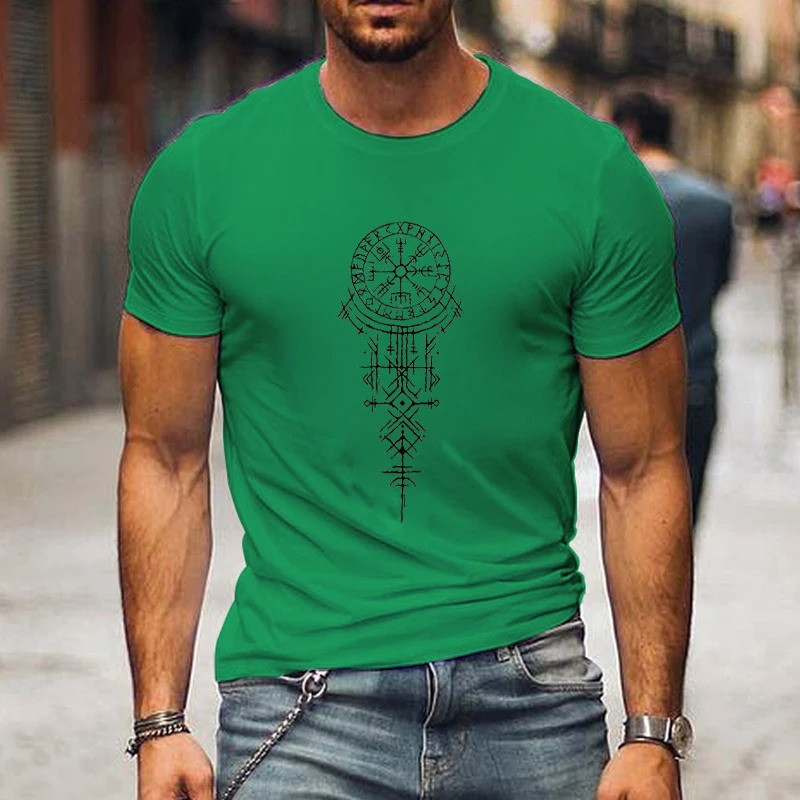 T-shirt Viking Design Rune Viking couleur vert