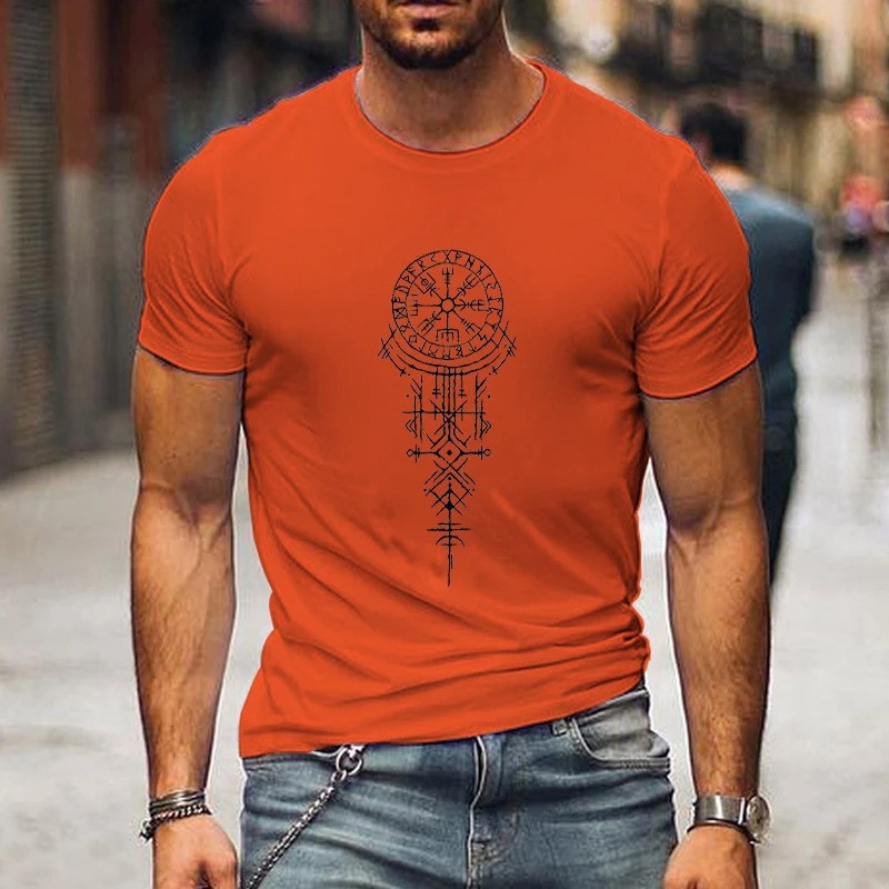 T-shirt Viking Design Rune Viking couleur orange