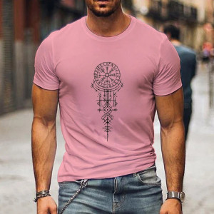 T-shirt Viking Design Rune Viking couleur rose