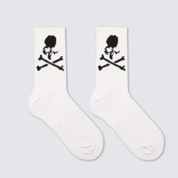 Chaussette Tête de mort Pirates blanches 