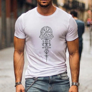 T-shirt Viking Design Rune Viking couleur blanc