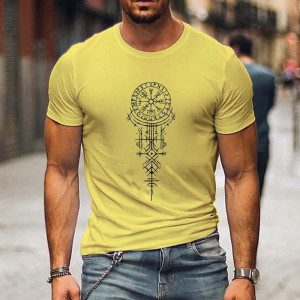 T-shirt Viking Design Rune Viking couleur jaune