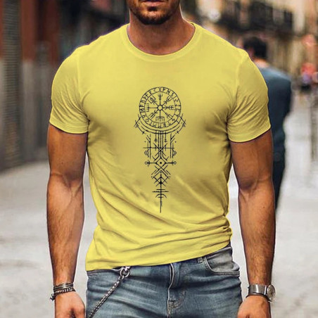T-shirt Viking Design Rune Viking couleur jaune