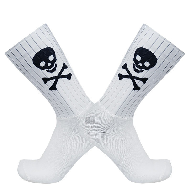 Chaussette de Sport Tête de mort Pirates blanc