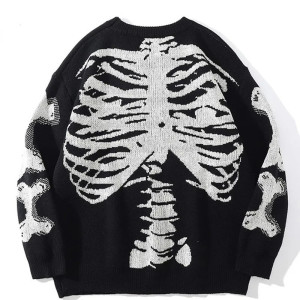 Sweatshirt Pull Gothique  Design Squelette noir