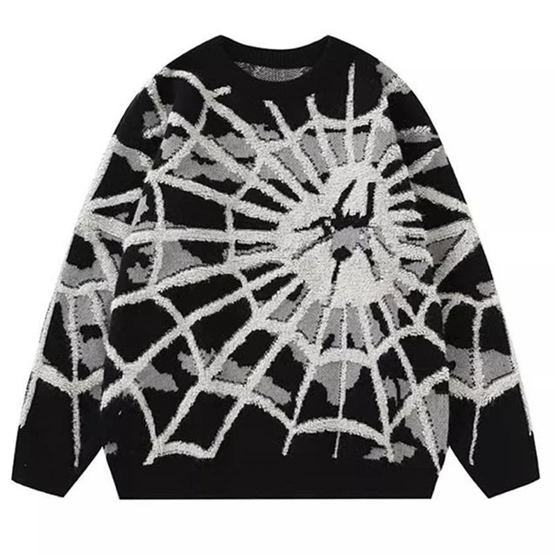 Pull Sweatshirt Grand Toile d'Araignée noir