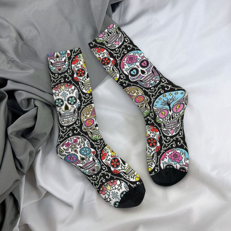 Chaussettes Tête de mort colorées Jour des Morts