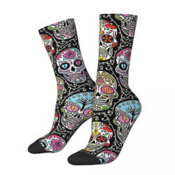 Chaussettes Tête de mort colorées Jour des Morts vue devant