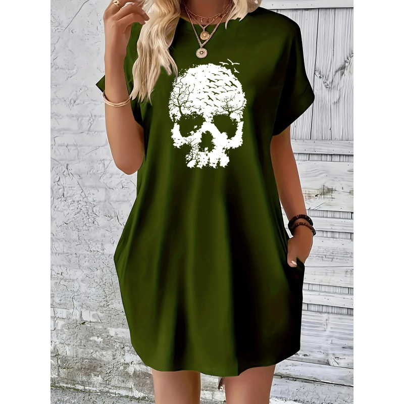 Petite Robe Tête de Mort Crâne couleur Vert