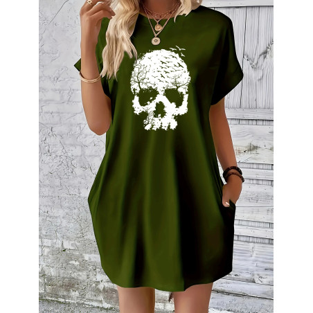 Petite Robe Tête de Mort Crâne couleur Vert
