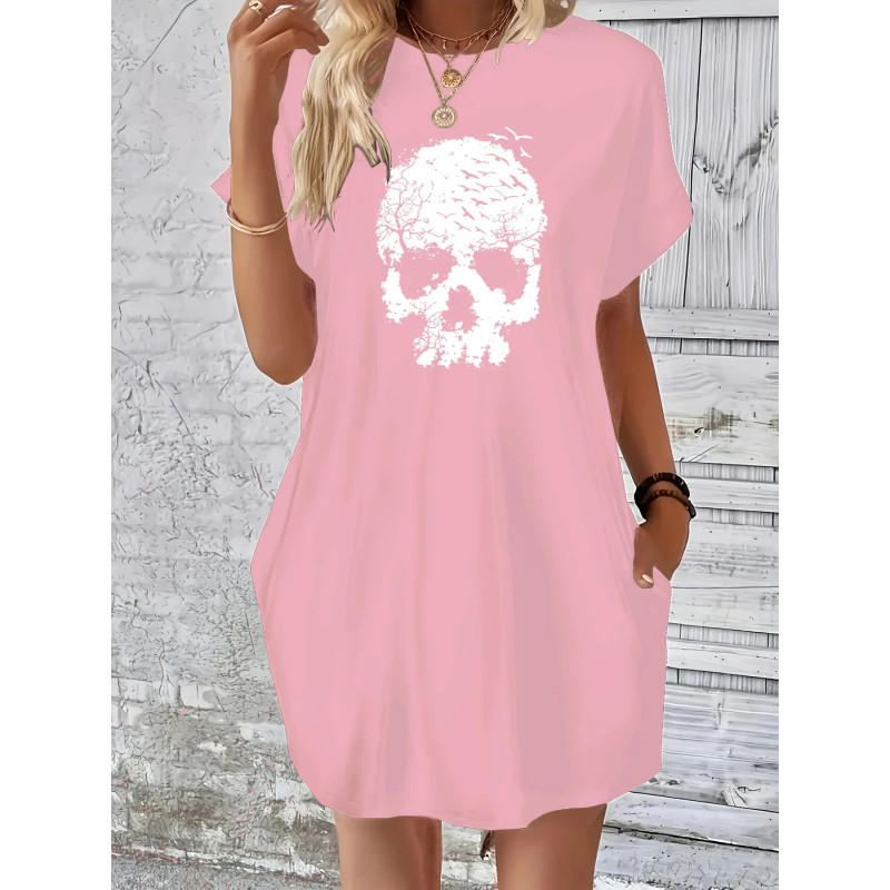 Petite Robe Tête de Mort Crâne  couleur  Rose