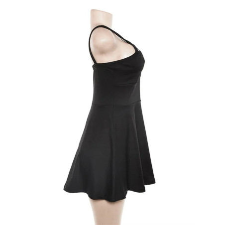 gauche cote Robe Gothique Sorcellerie Vintage à bretelles Pentagramme