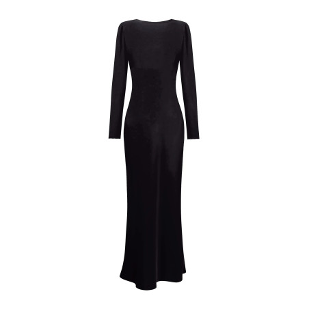 vue dos de la Robe Tête de Mort Gothique à Manches Longues à Motif Squelette