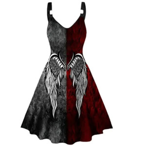 Robe Gothique aux Ailes d'Ange Dark Angel