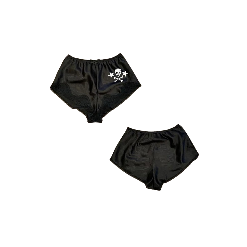 Short Culotte Tête de Mort Skull Pirates et étoiles