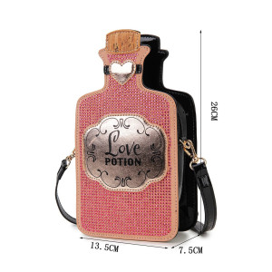 Dimensions du Sac à Main Gothique Amusant Design Bouteille Potion Magique "Love Potion"