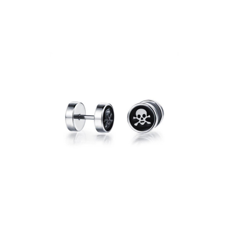 Boucles d'Oreilles Tête de Mort Pirate Homme ou Femme