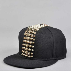 Casquette Crête Punk Cloutée - couleurs or