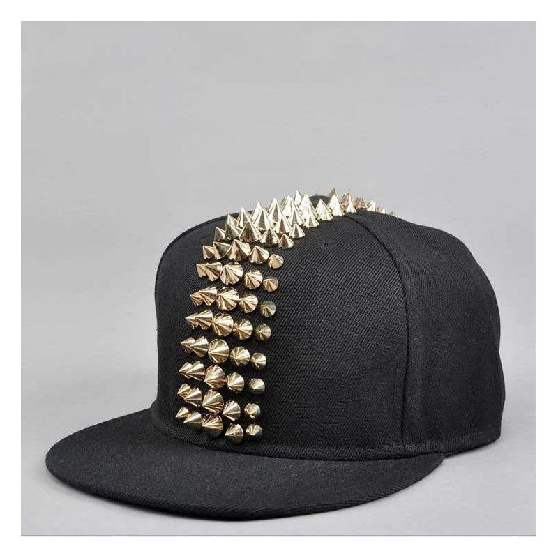 Casquette Crête Punk Cloutée - couleurs or