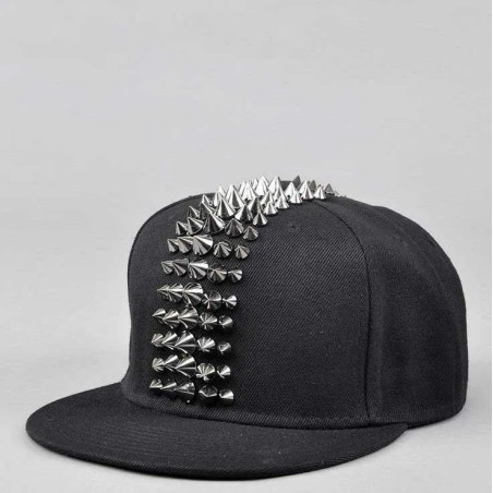 Casquette Crête Punk Cloutée - couleurs argent