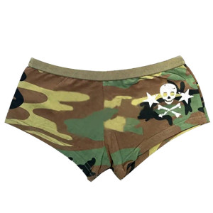 Short Court Tête de Mort Skull Pirates et étoiles Couleur Militaire Camo