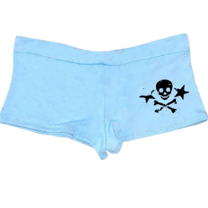 Short Sexy Tête de Mort Skull Pirates et étoiles couleur bleu